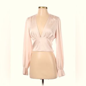 Marissa Webb Blush Tie Satin Top